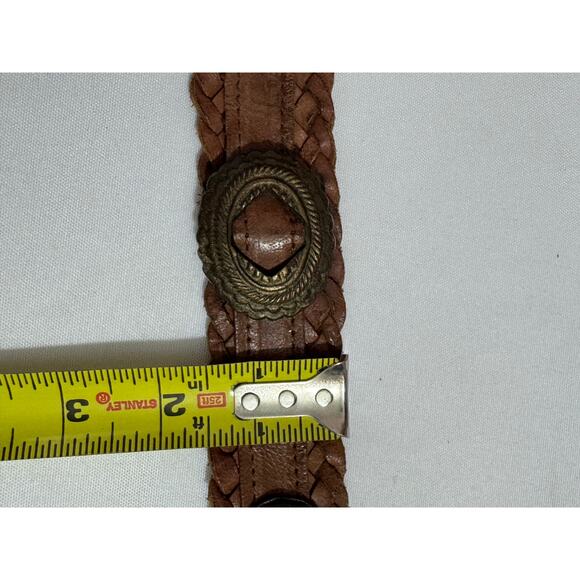 VINTAGE OMEGA Women’s Brown Braided Leather Belt Size Medium main image 4